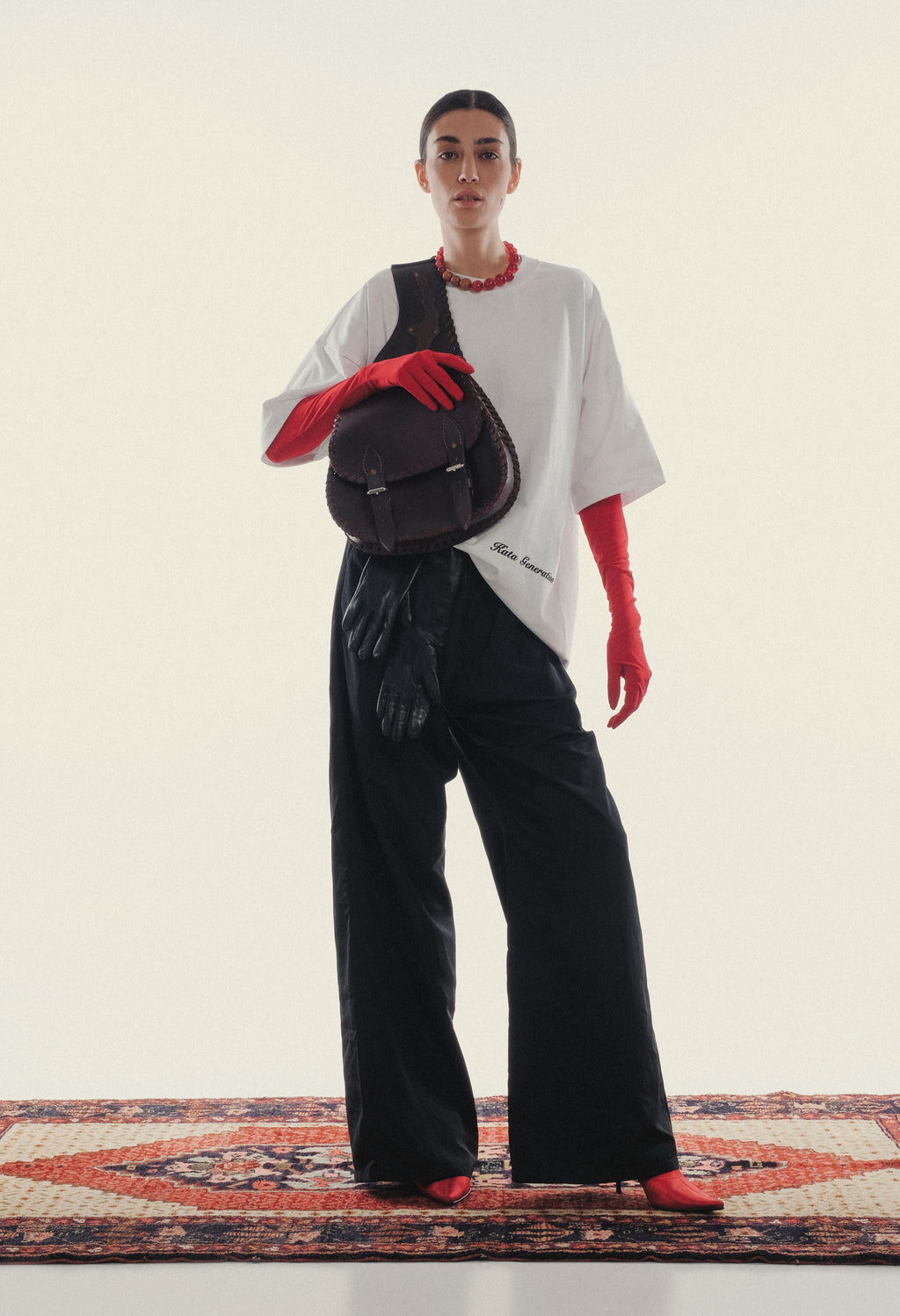 Tee with rubberized print