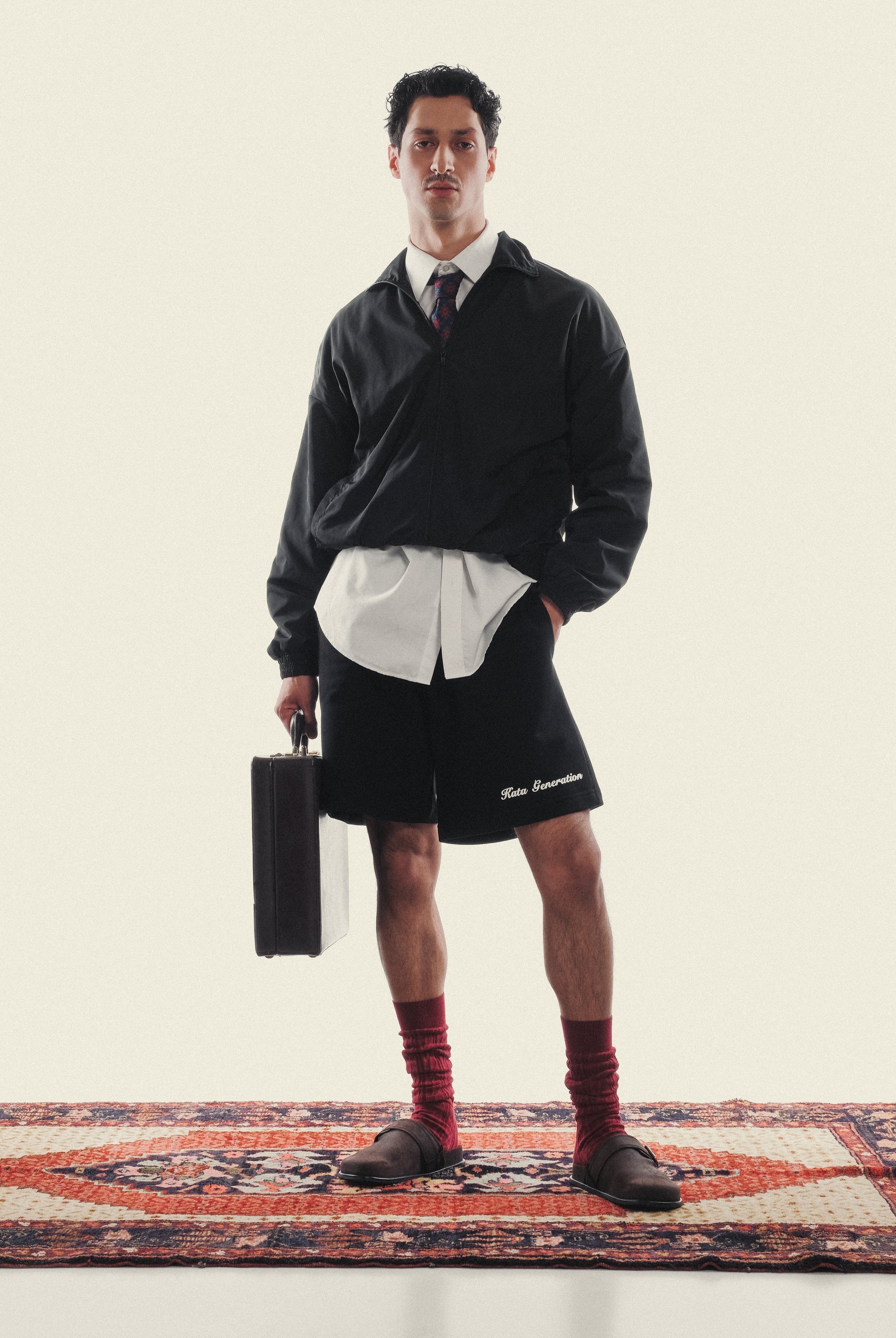 Windbreaker with horse print